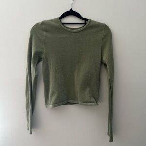 Olive Long-Sleeve Crewneck Top